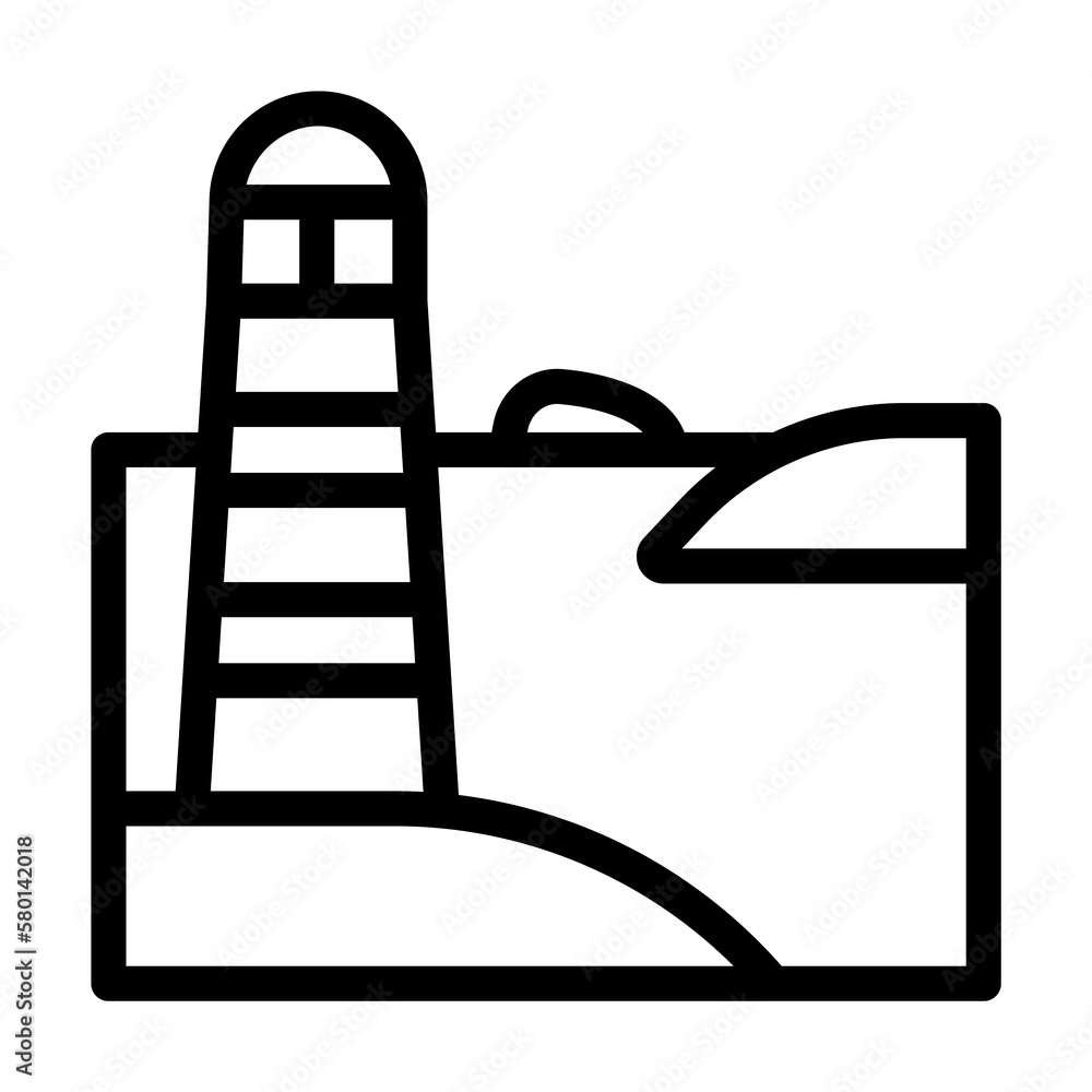 Aufkleber lighthouse, ocean icon. simple line, outline elements of saving marine icons for ui and ux, website 