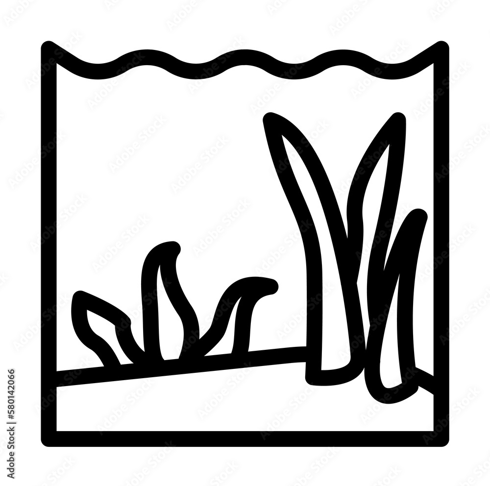 Poster seaweed, ocean icon. simple line, outline elements of saving marine icons for ui and ux, website or 