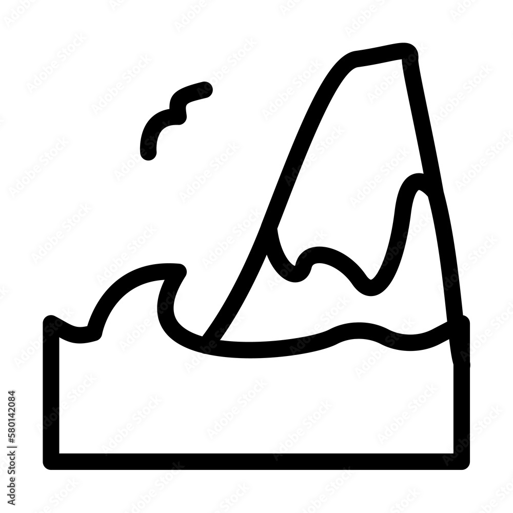 Aufkleber mountain, ocean icon. simple line, outline elements of saving marine icons for ui and ux, website or