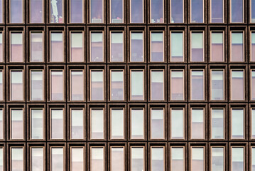Abstract modern architecture facade. Frontal view of windows in facade. Architectural background