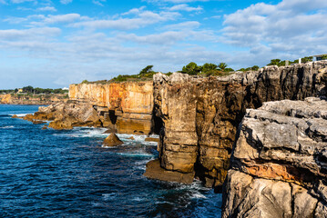 Boca do Inferno is a natural phenomenon in the coast of Cascais formed by rock formation and the Atlantic waves in Portugal