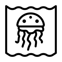Jellyfish, ocean icon. Simple line, outline elements of saving marine icons for ui and ux, website or mobile application on white background