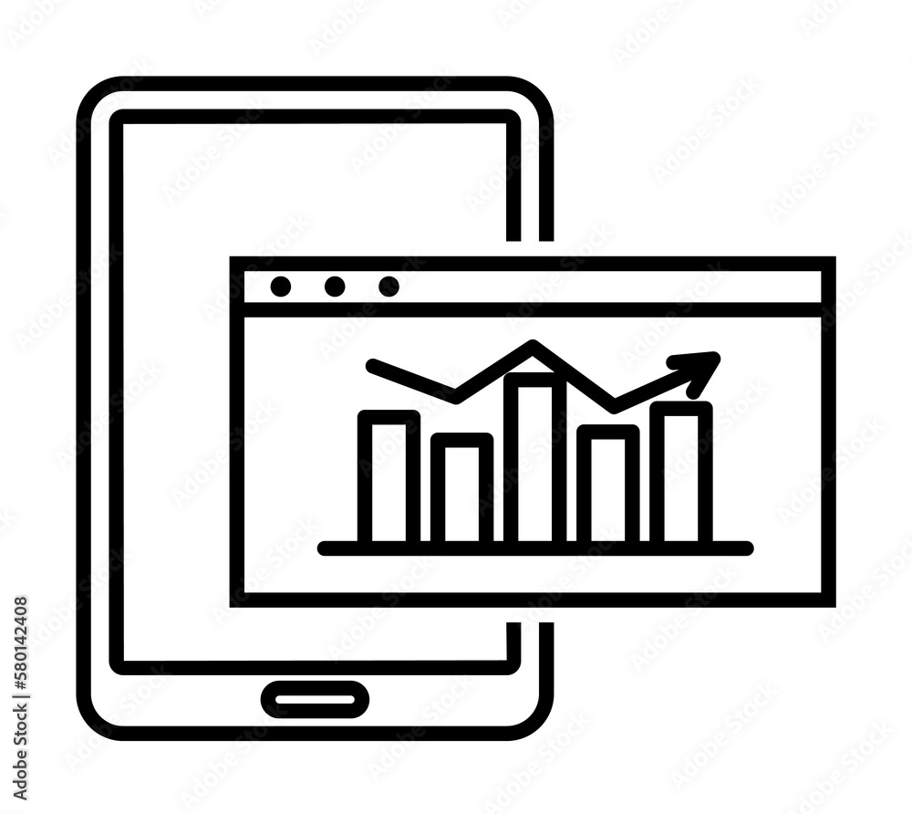 Poster data, strategy, smartphone, chart icon. element of technological data icon for mobile concept and we