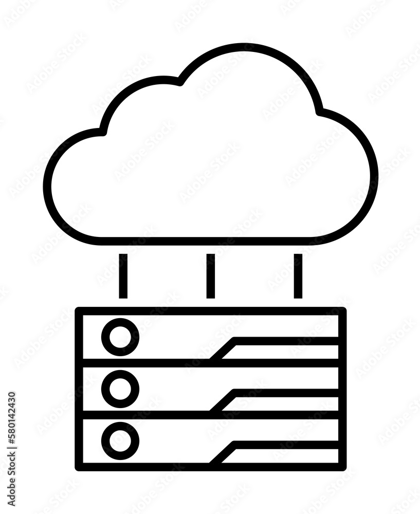 Poster data, cloud icon. element of technological data icon for mobile concept and web apps. thin line data
