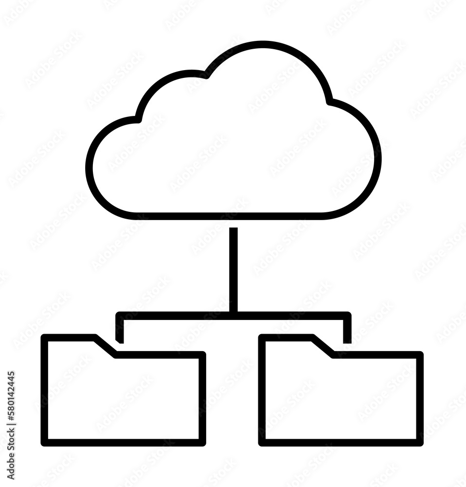 Poster data, cloud icon. element of technological data icon for mobile concept and web apps. thin line data