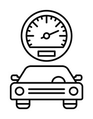 Car speedometer, car repair icon. Simple line, outline elements of garage icons for ui and ux, website or mobile application on white background