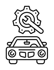 Repair mechanism, car repair icon. Simple line, outline elements of garage icons for ui and ux, website or mobile application on white background