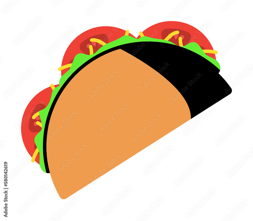 Poster taco color icon. simple line, outline of fast foot icons for ui and ux, website or mobile applicatio