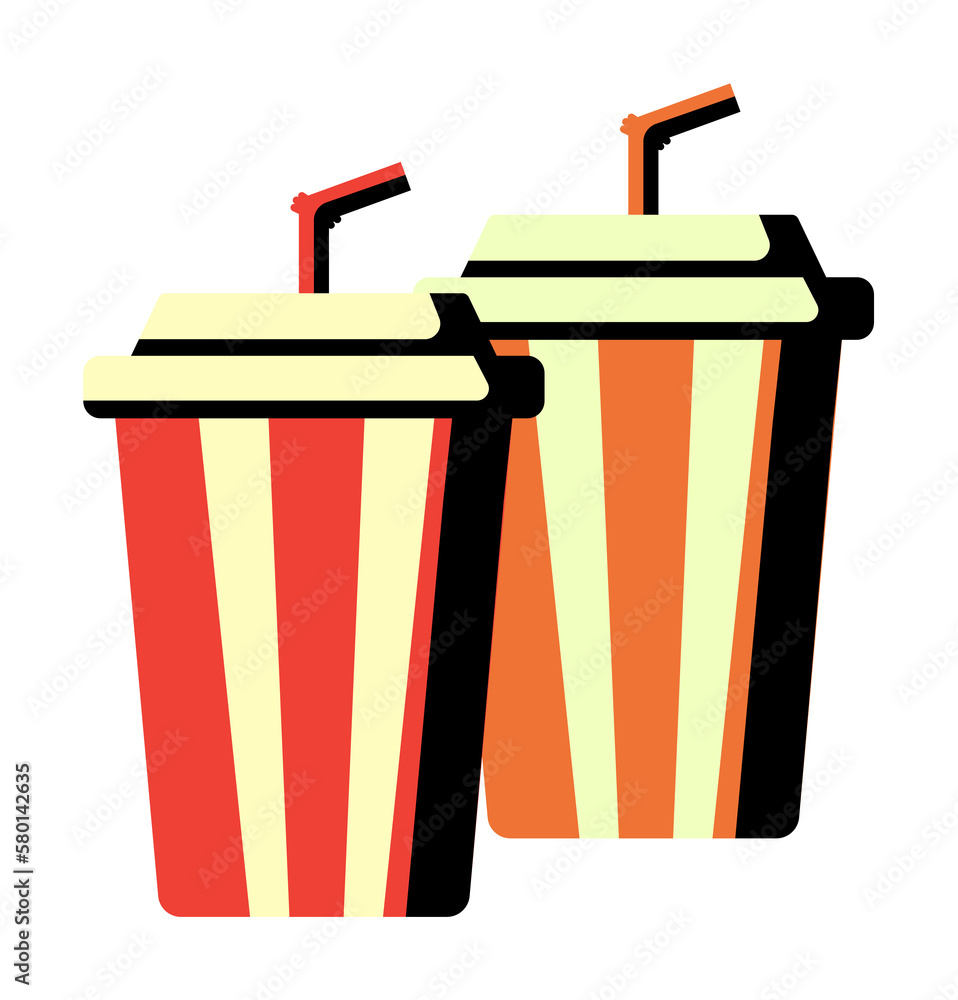 Aufkleber soda drink color icon. simple line, outline of fast foot icons for ui and ux, website or mobile appl
