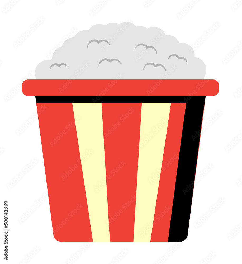 Poster popcorn basket color icon. simple line, outline of fast foot icons for ui and ux, website or mobile 