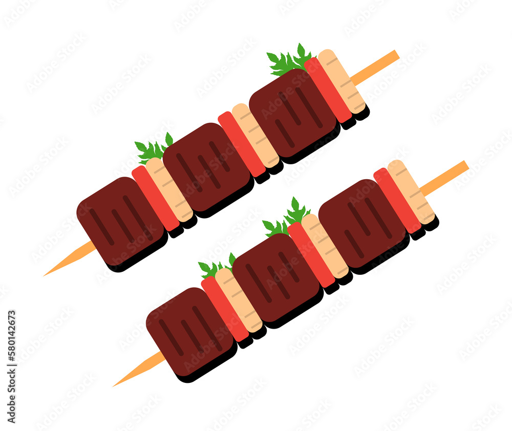 Aufkleber kebab meat color icon. simple line, outline of fast foot icons for ui and ux, website or mobile appl