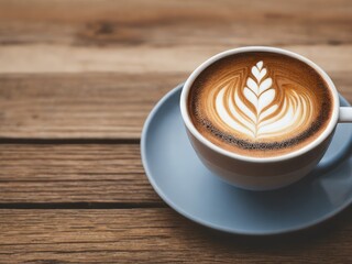 fresh cappuccino with art. Generative AI