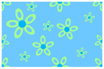 Fototapeta premium black floral pattern illustration with blue pastel colors