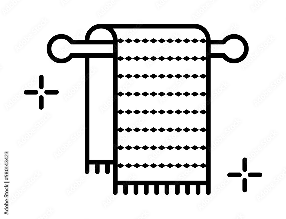 Poster towels icon. simple line, outline of spa icons for ui and ux, website or mobile application on white