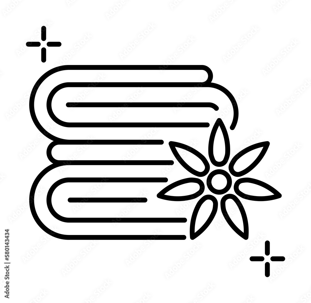 Poster towels icon. simple line, outline of spa icons for ui and ux, website or mobile application on white