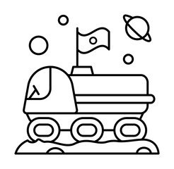 Space colony vehicle icon. Simple line, outline elements of interplanetary colonization icons for ui and ux, website or mobile application on white background
