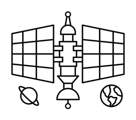 Orbital colony icon. Simple line, outline elements of interplanetary colonization icons for ui and ux, website or mobile application on white background