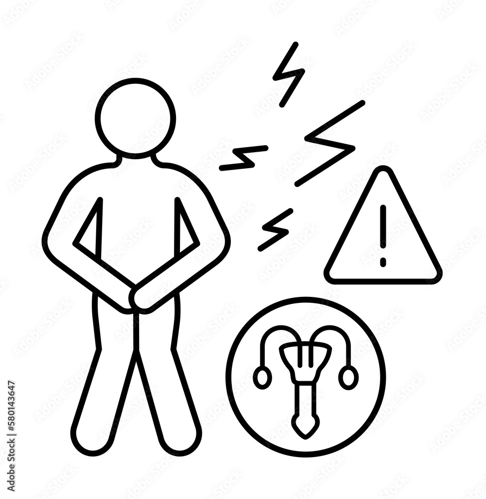 Aufkleber frequent urination urethra icon. simple line, outline of urology icons for ui and ux, website or mob