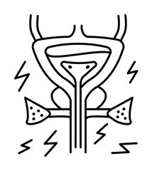 Bladder urethra icon. Simple line, outline of urology icons for ui and ux, website or mobile application on white background