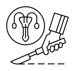 Urologic surgery knife icon. Simple line, outline of urology icons for ui and ux, website or mobile application on white background