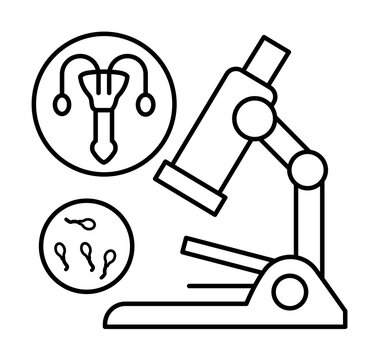 Spermiogram urethra icon. Simple line, outline of urology icons for ui and ux, website or mobile application on white background