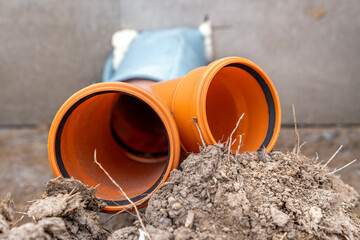 plastic water pipes into the ground