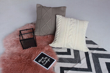 Soft comfortable beautiful knitted pillows