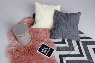 Soft comfortable beautiful knitted pillows