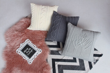 Soft comfortable beautiful knitted pillows