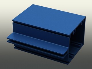 Aluminum Extruded Intermediate Horizontal  Mullions MOD: AL-056cw 3D Rendering