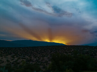 Beautiful Summer Sunset in the Okanagan Valley,  British Columbia, copy space