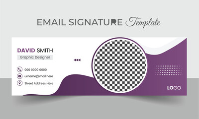 Business email signature with an author photo place modern and minimal layout