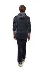 back view of a woman with sportswear walking  on white background © Curto