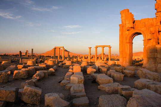 Ruins of ancient city of Palmyra - Syria Before War. Palmyra in Syria. Palmyra, Syria, the Middle East. December 01, 2010