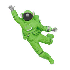 astronaut is jumping to the side