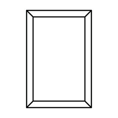 Rectangle frame shape icon, vertical decorative vintage border doodle element for simple banner design in vector illustration.