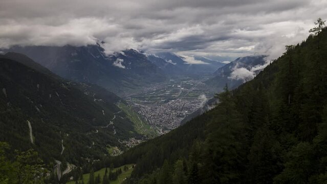 Timelapse of the city Martigny, Switzerland.
