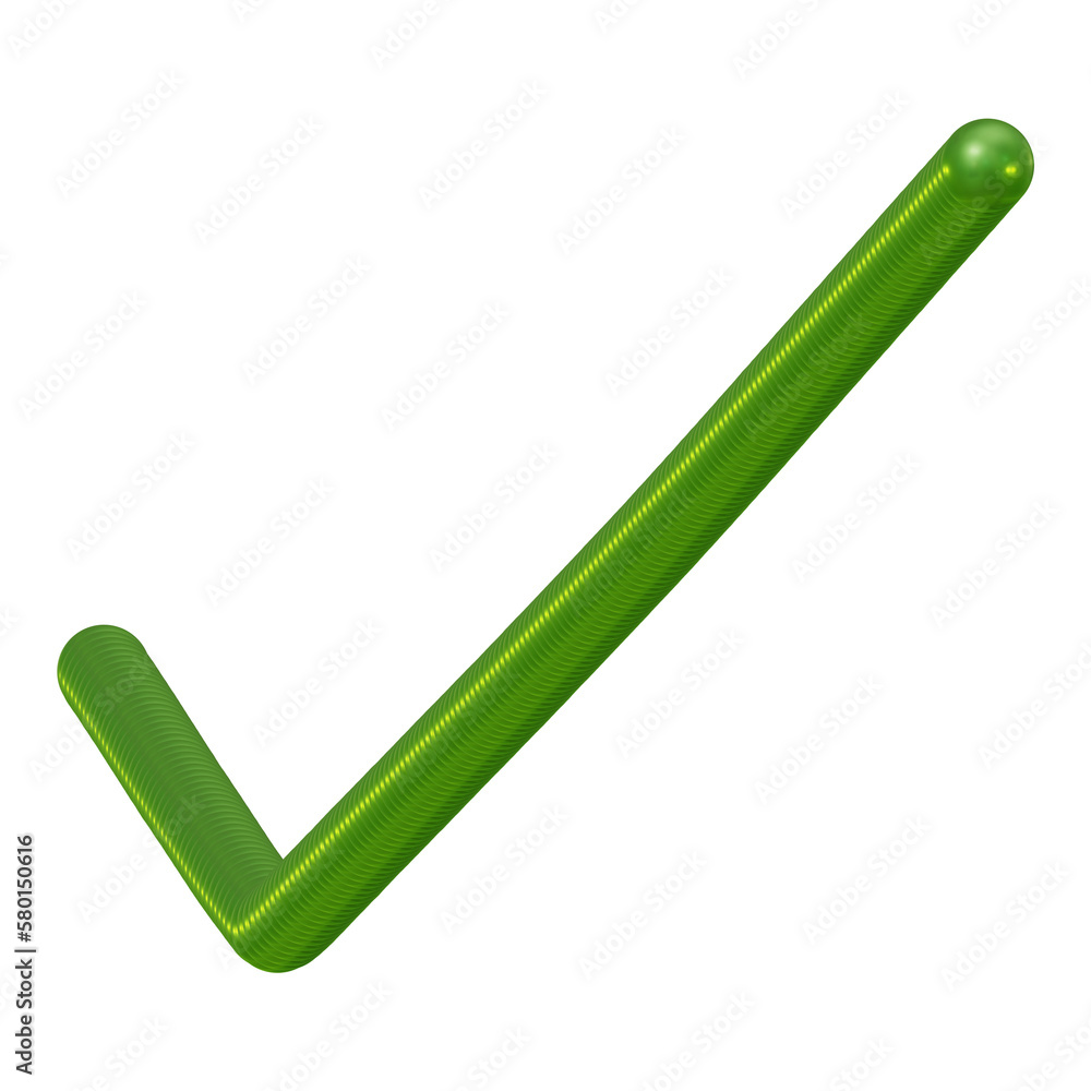 Poster check mark symbol or icon design in 3d rendering