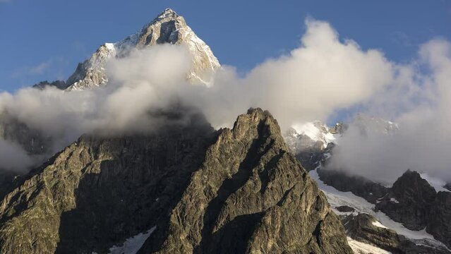 Timelapse of Grand Jorasses, Mont Blanc Massiv, France. 
