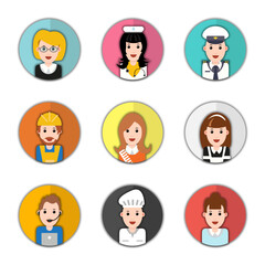 Prof icons people, icon, boy, face, woman, men, person, illustration, vector, avatar, cartoon, design, icons, family, character, business, smile, group