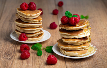 pancakes with raspberries