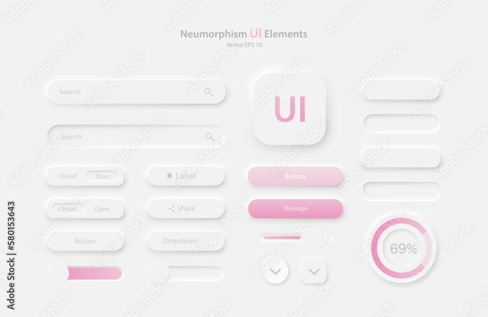 Poster collection of user interface elements for a mobile application. a set of icons for user interface de