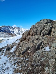 mountain, landscape, sky, rock, nature, mountains