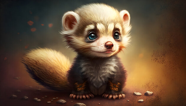 Premium AI Image  A cute adorable baby raccoon rendered in the style of  childrenfriendly cartoon animation fantasy style generative ai