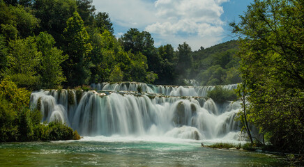 Waterfalls in Krka National Park in Croatia