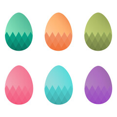 Easter eggs on a white background. Patterned, colored eggs, decoration. Vector illustration.