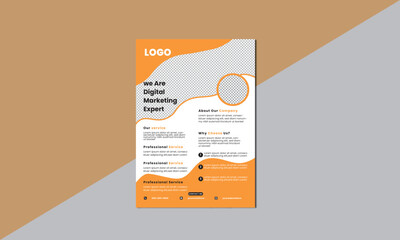 Business Flyer Corporate Flyer Template vector illustration template in A4 size modern orange Graphic design layout with round graphic elements 