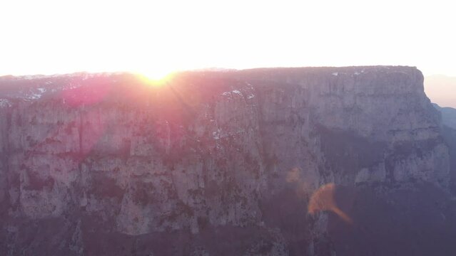 Aerial shot of Vikos Gorge from Belio Viewpoint, Epirus, Greece.
