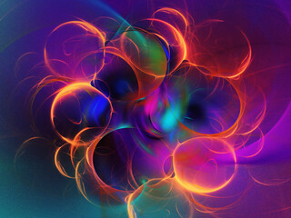 blue and purple abstract fractal background 3d rendering illustration