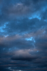 Obraz premium Blue clouds at sunset. Fairy sky. twilight sky